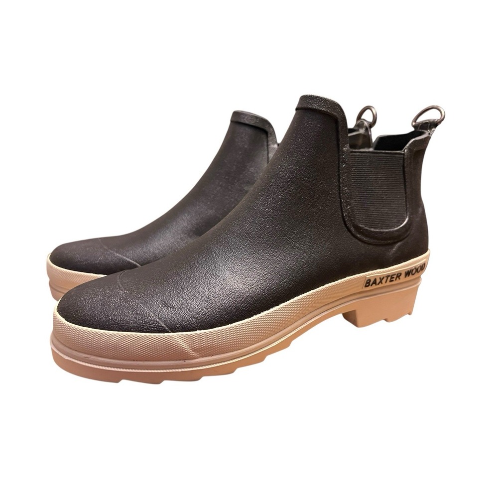 BAXTER WOOD Unweathered Black W/ White Sole Chelsea Woman's Boots SIZE 9 NIB!!!
